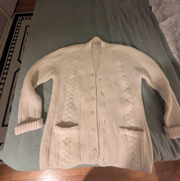 vintage Sweaters - Women's Cream Cable Knit Sweater